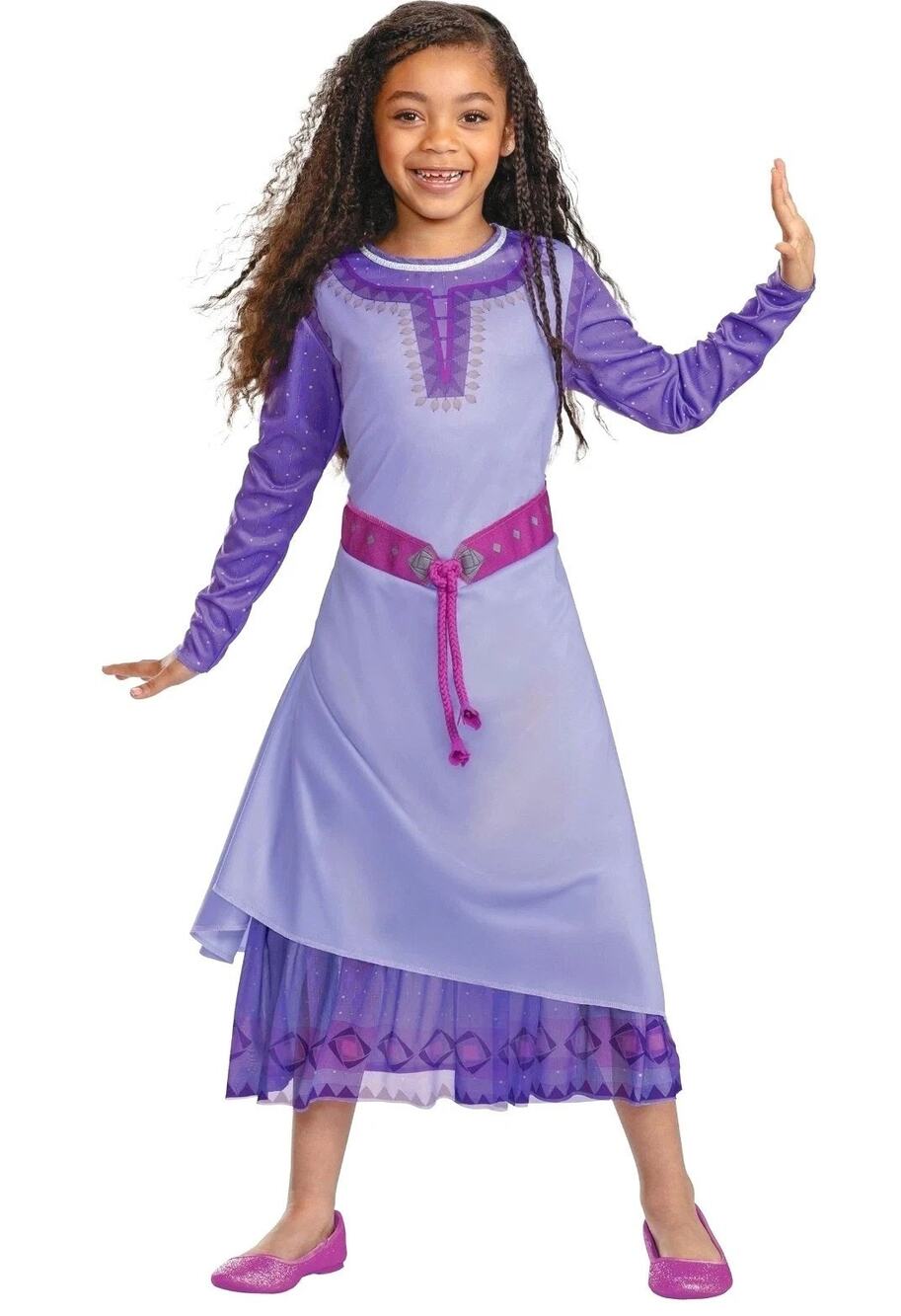 Disney Princess Asha Girls' Halloween Costume Purple Adventure Dress Size 4-6X